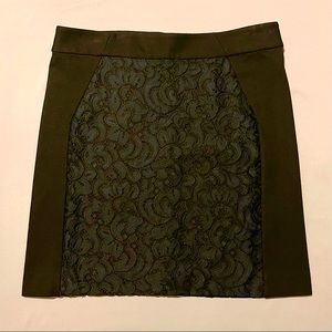 LOFT Black Lace Panel Mini Skirt